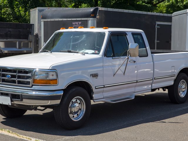 White 1997 Ford F-250 Heavy Duty SuperCab with a 7.3-liter Power Stroke diesel